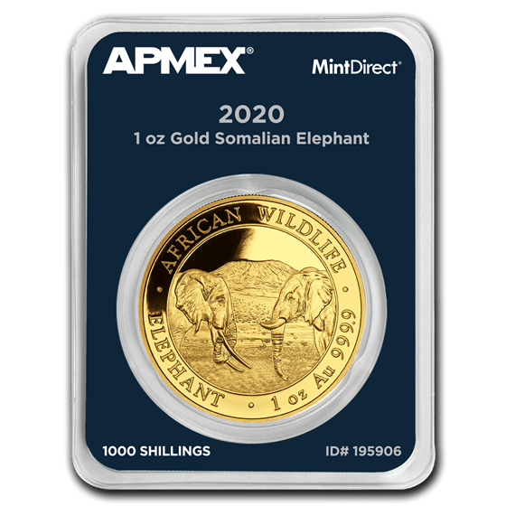 2020 Somalia 1 oz Gold African Elephant (MintDirect® Single) 2020 Somalia 1 oz Gold African Elephant (MintDirect® Single)